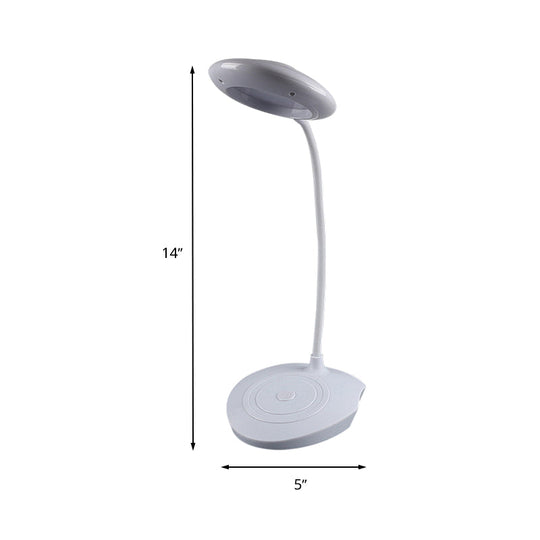 Modern Led Circle Shade Desk Lamp For Bedside Usb Charging White