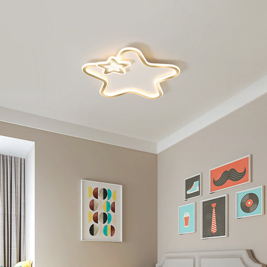 Kids' Cartoon Star LED Ceiling Light Fixture - Acrylic Flushmount for Bedroom