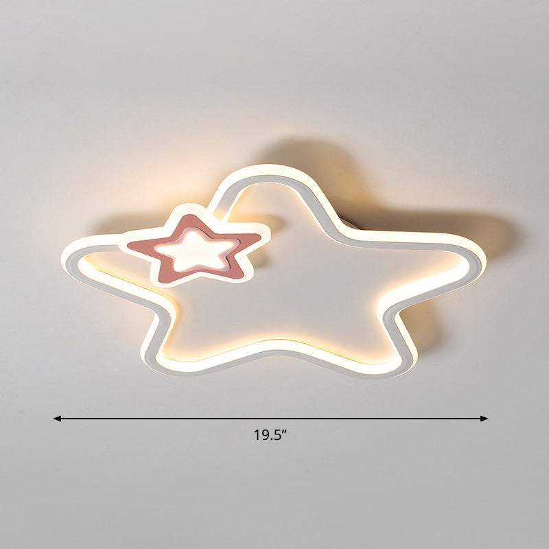 Kids' Cartoon Star LED Ceiling Light Fixture - Acrylic Flushmount for Bedroom