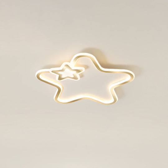 Kids' Cartoon Star LED Ceiling Light Fixture - Acrylic Flushmount for Bedroom