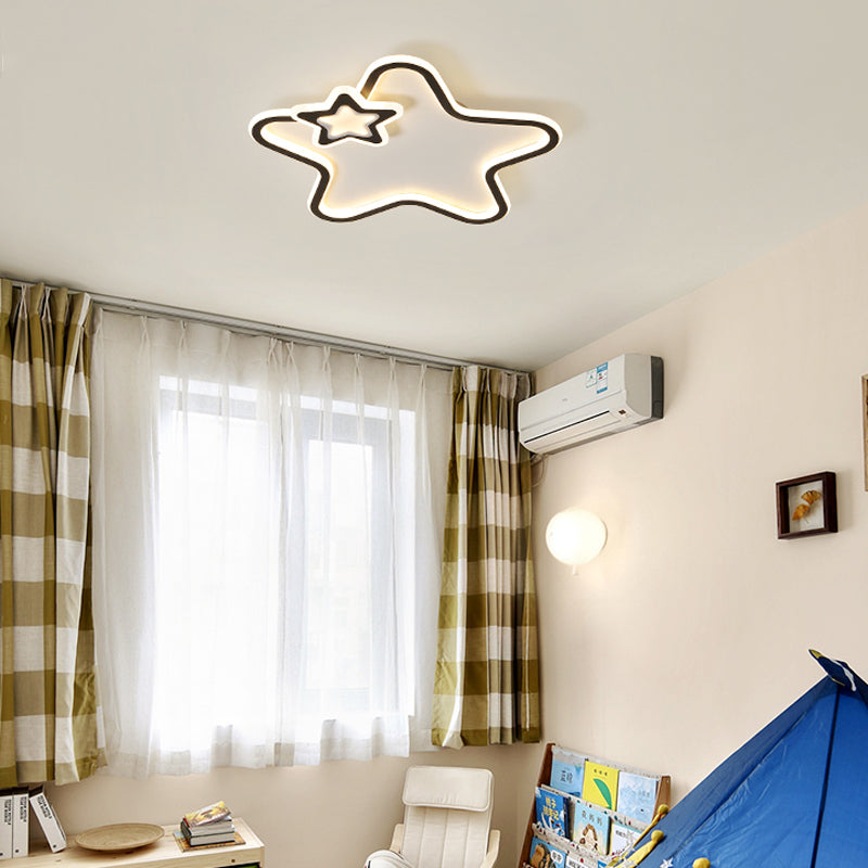 Kids' Cartoon Star LED Ceiling Light Fixture - Acrylic Flushmount for Bedroom