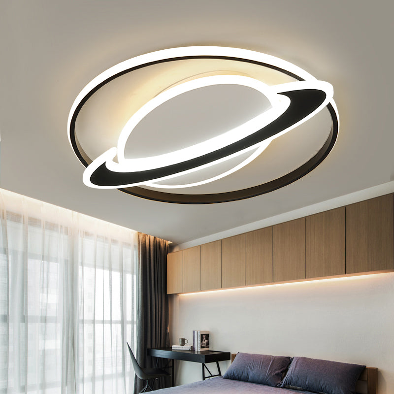 Plafonnier LED noir pour chambre d'enfant Planet Kids