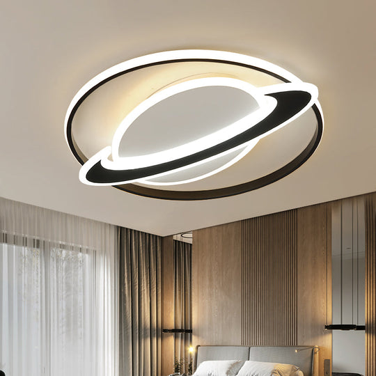 Plafonnier LED noir pour chambre d'enfant Planet Kids