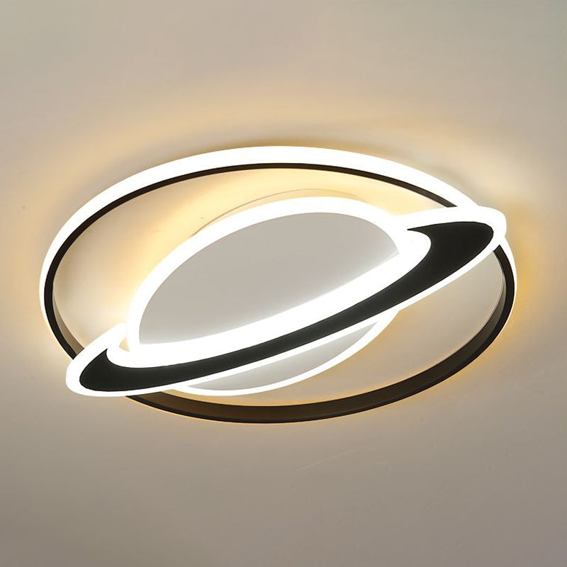 Plafonnier LED noir pour chambre d'enfant Planet Kids