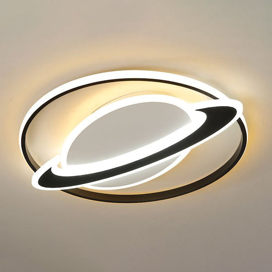 Plafonnier LED noir pour chambre d'enfant Planet Kids