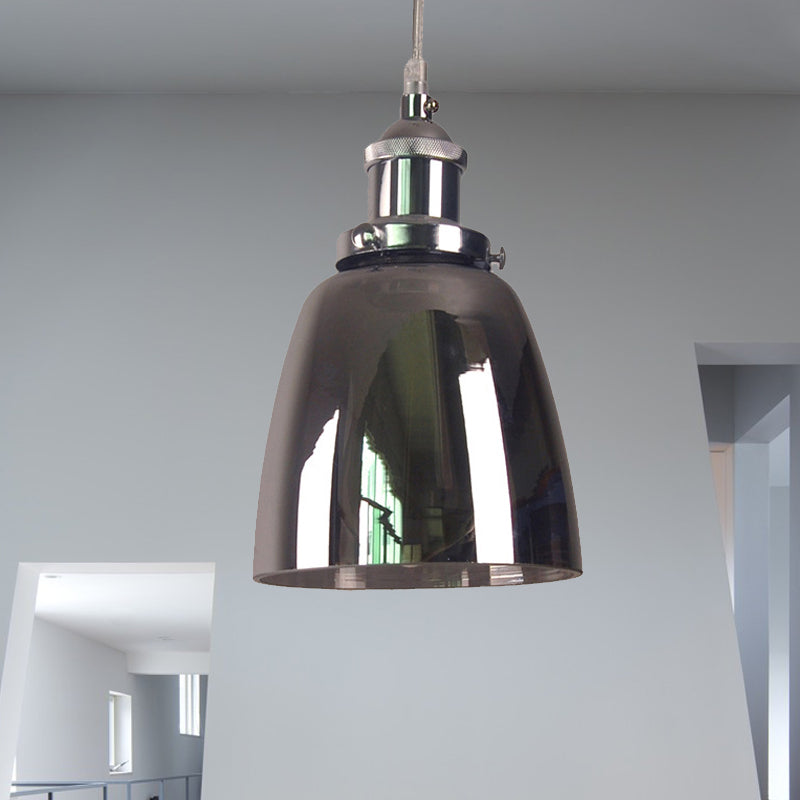 Mirrored Glass Pendant Ceiling Light In Chrome - Vintage Globe/Bowl/Dome Design / Bowl