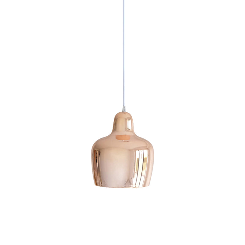 Modern Urn Shaped Metal Suspension Light - 1-Light Pendant For Restaurants Rose Gold
