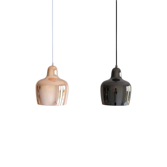 Modern Urn Shaped Metal Suspension Light - 1-Light Pendant For Restaurants