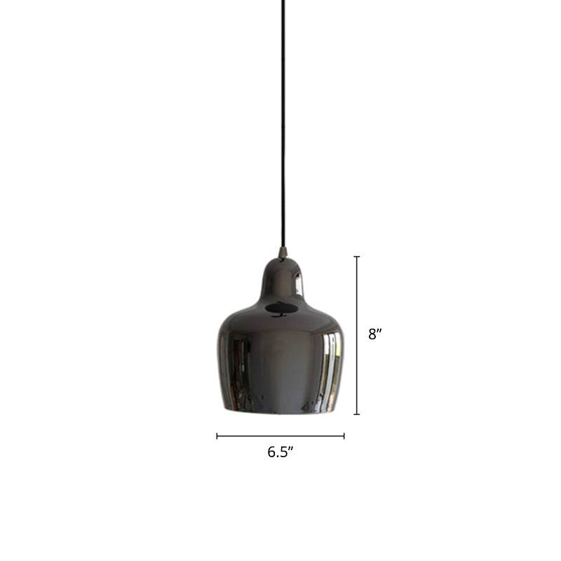 Modern Urn Shaped Metal Suspension Light - 1-Light Pendant For Restaurants