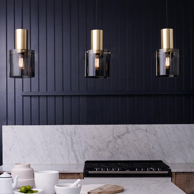 Glass 1-Light Pendant Lamp - Bottle Shaped Down Lighting - Modern Ceiling Suspension