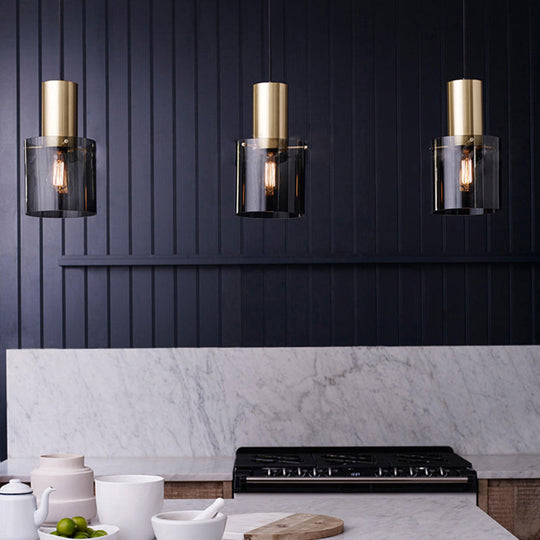 Glass 1-Light Pendant Lamp - Bottle Shaped Down Lighting - Modern Ceiling Suspension