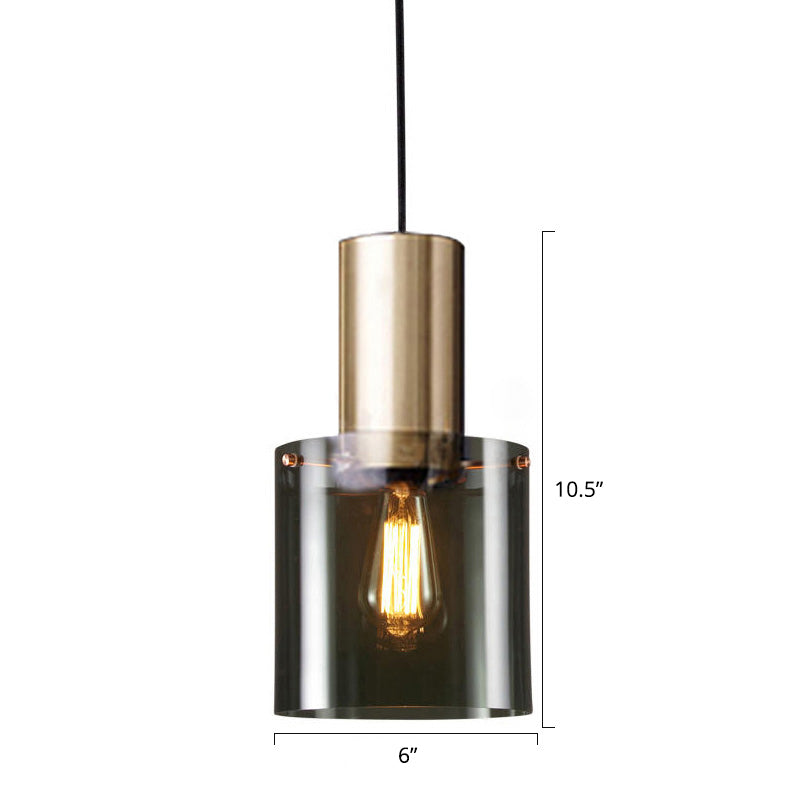 Postmodern Glass Pendant Lamp - Bottle Shaped Down Lighting 1-Light Ceiling Suspension Gold