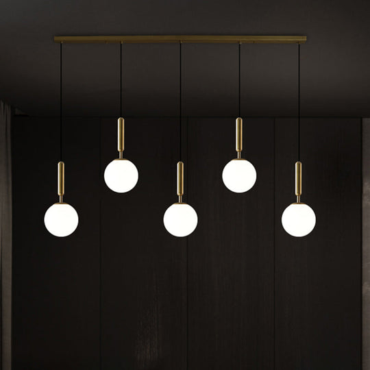 Sleek Brass Ball Pendant Light For Open Kitchen Simplicity Glass Ceiling Fixture