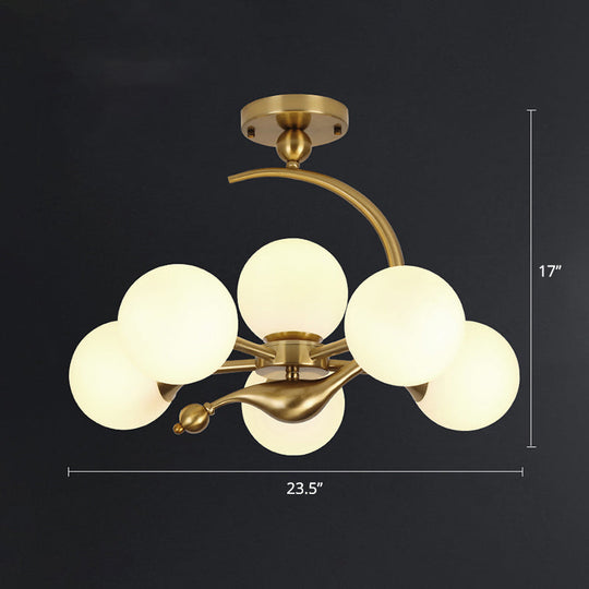 Postmodern Glass Chandelier with Brass Finish, Ideal for Living Room – Stylish Suspension Lamp