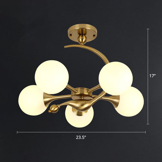 Postmodern Glass Chandelier with Brass Finish, Ideal for Living Room – Stylish Suspension Lamp