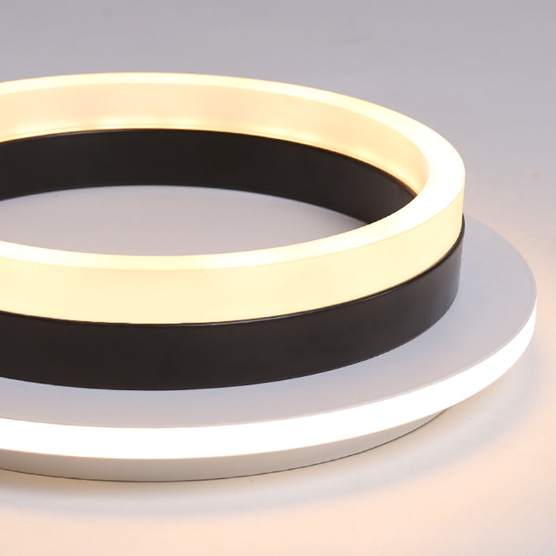 Compact Metal LED Flush Mount Ceiling Light with Acrylic Diffuser - Minimalist Design