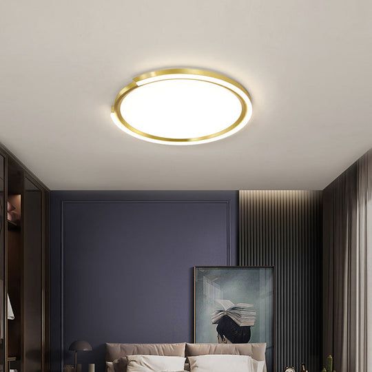 Modern Led Flush Mount Light With Extra-Thin Aluminum Frame For Bedroom Ceiling - Nordic Style