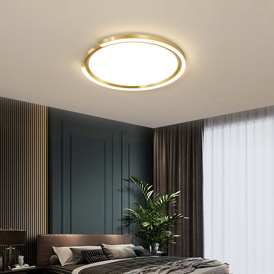 Modern LED Flush Mount Light with Extra-Thin Aluminum Frame for Bedroom Ceiling - Nordic Style