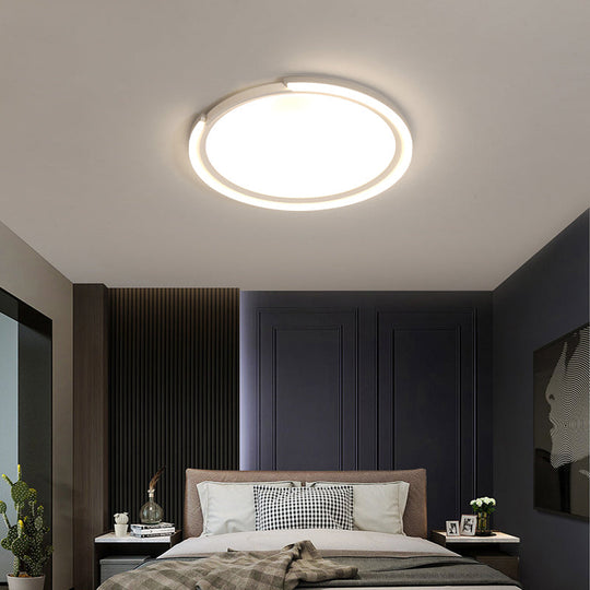 Modern LED Flush Mount Light with Extra-Thin Aluminum Frame for Bedroom Ceiling - Nordic Style