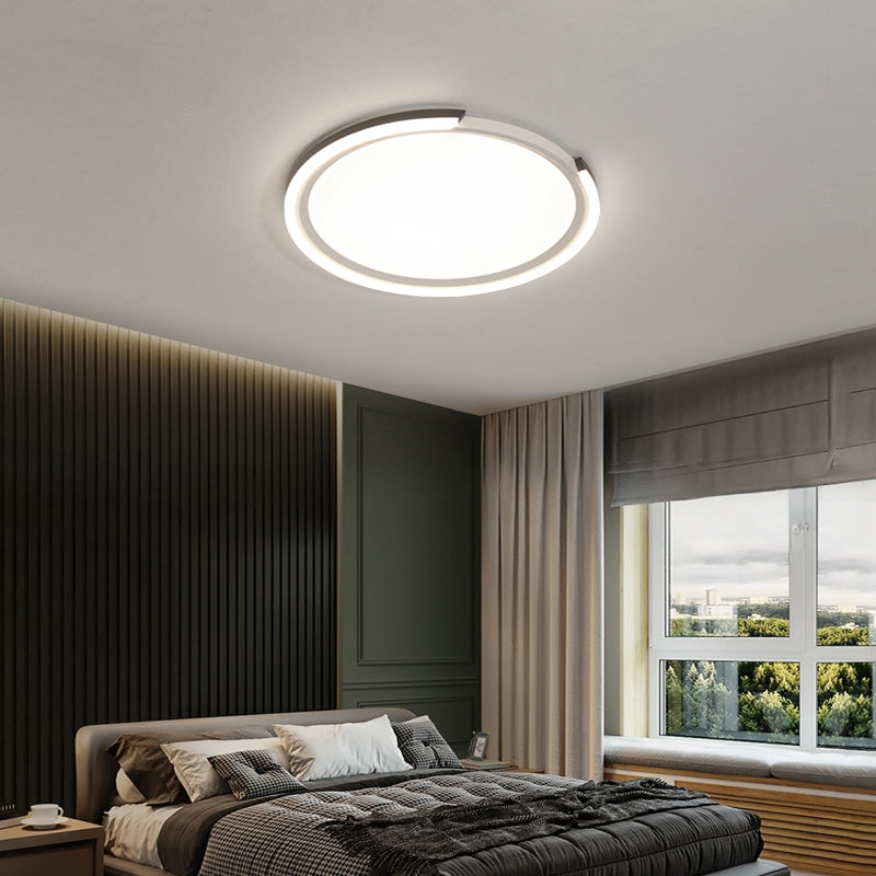 Modern LED Flush Mount Light with Extra-Thin Aluminum Frame for Bedroom Ceiling - Nordic Style