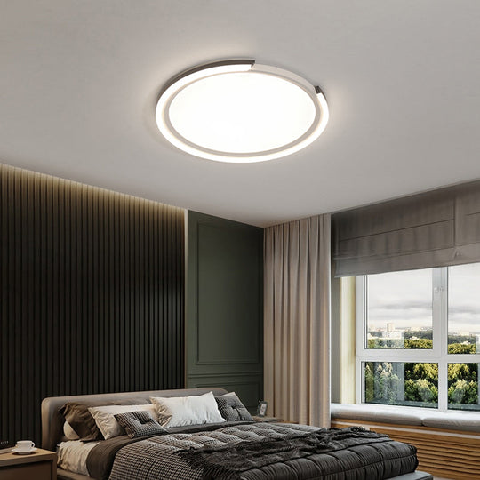 Modern LED Flush Mount Light with Extra-Thin Aluminum Frame for Bedroom Ceiling - Nordic Style