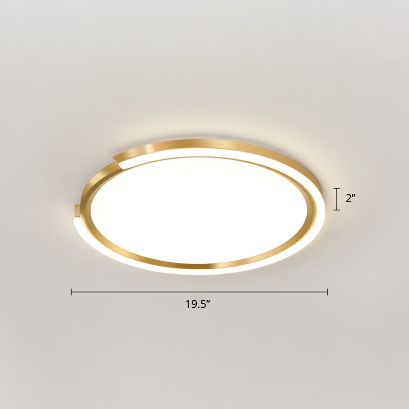 Modern LED Flush Mount Light with Extra-Thin Aluminum Frame for Bedroom Ceiling - Nordic Style