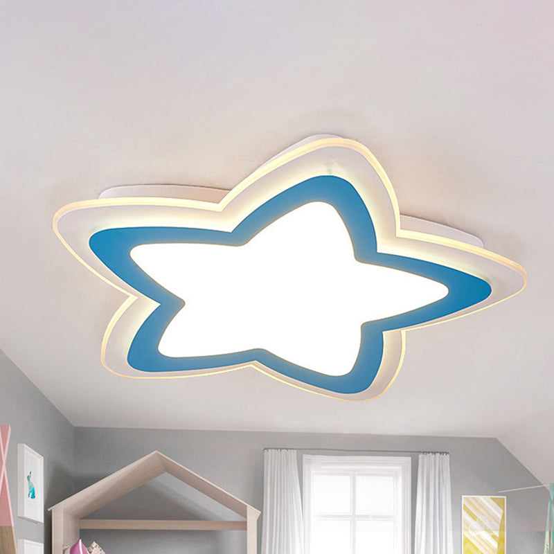 Modern Slim Star Panel Ceiling Light for Study Room - Acrylic Flush Mount Lamp