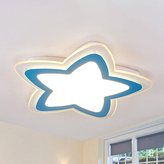 Modern Slim Star Panel Ceiling Light for Study Room - Acrylic Flush Mount Lamp