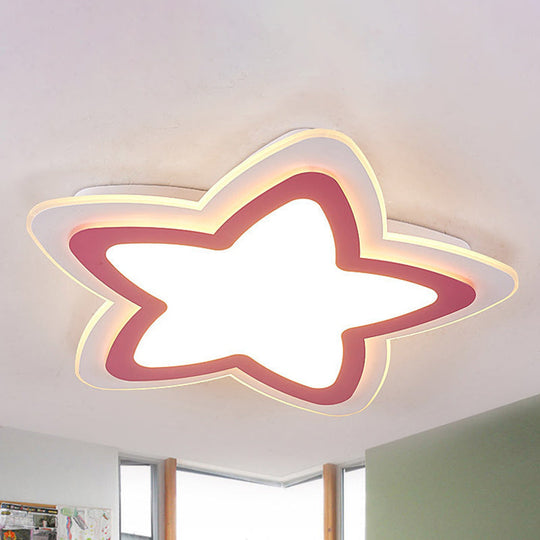 Modern Slim Star Panel Ceiling Light for Study Room - Acrylic Flush Mount Lamp
