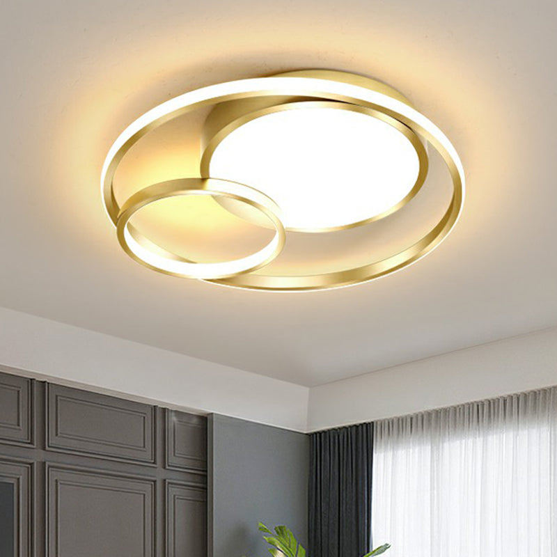 Circular LED Ceiling Light with Metallic Simplicity and Acrylic Diffuser - Flush Mount