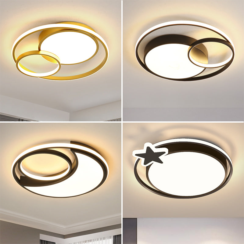 Circular LED Ceiling Light with Metallic Simplicity and Acrylic Diffuser - Flush Mount