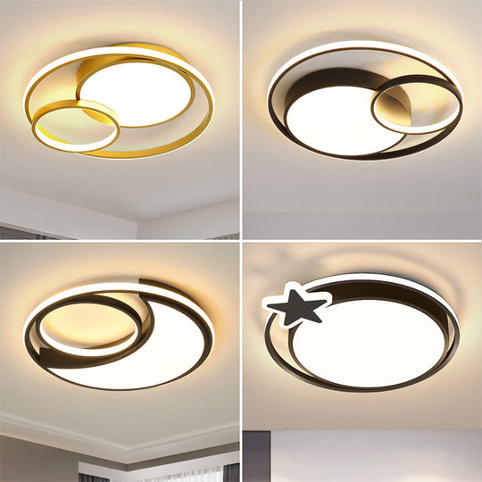 Circular LED Ceiling Light with Metallic Simplicity and Acrylic Diffuser - Flush Mount
