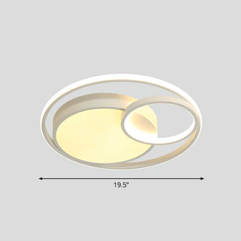 Circular LED Ceiling Light with Metallic Simplicity and Acrylic Diffuser - Flush Mount