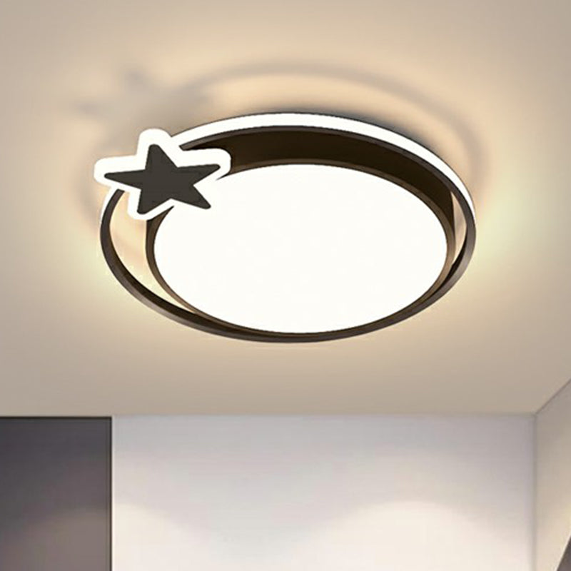 Circular LED Ceiling Light with Metallic Simplicity and Acrylic Diffuser - Flush Mount
