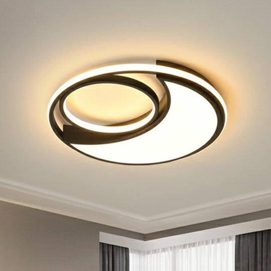 Circular LED Ceiling Light with Metallic Simplicity and Acrylic Diffuser - Flush Mount