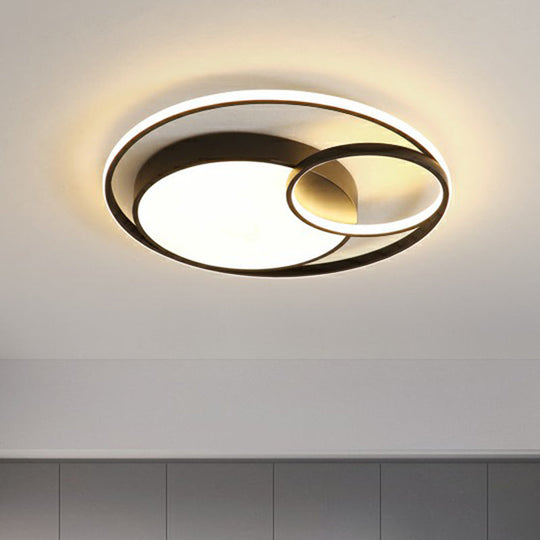 Circular LED Ceiling Light with Metallic Simplicity and Acrylic Diffuser - Flush Mount