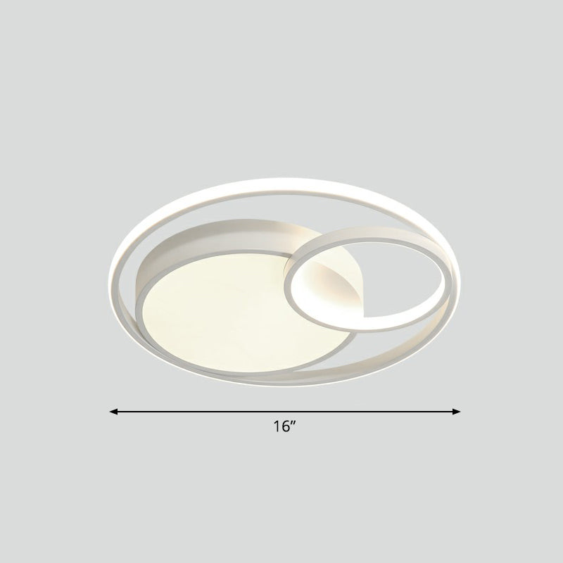 Circular LED Ceiling Light with Metallic Simplicity and Acrylic Diffuser - Flush Mount