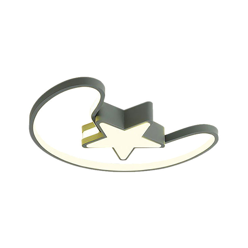 Modern Acrylic Moon and Star Ceiling Light - Stylish Living Room Flush Mount