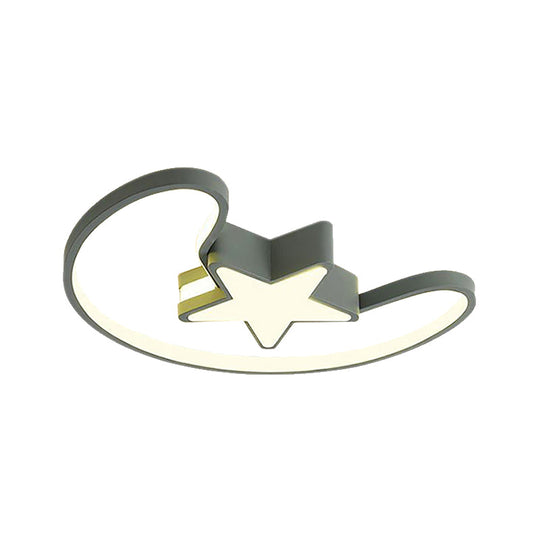 Modern Acrylic Moon and Star Ceiling Light - Stylish Living Room Flush Mount