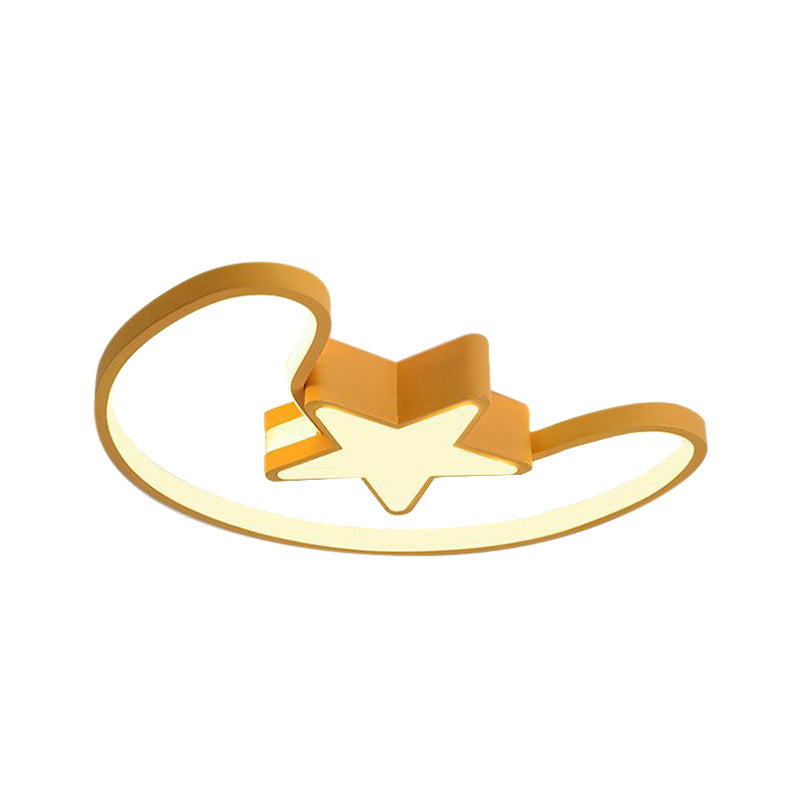 Modern Acrylic Moon and Star Ceiling Light - Stylish Living Room Flush Mount