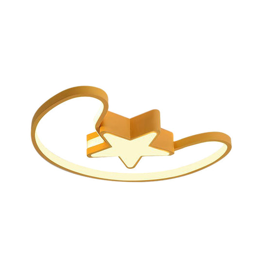 Modern Acrylic Moon And Star Ceiling Light - Stylish Living Room Flush Mount