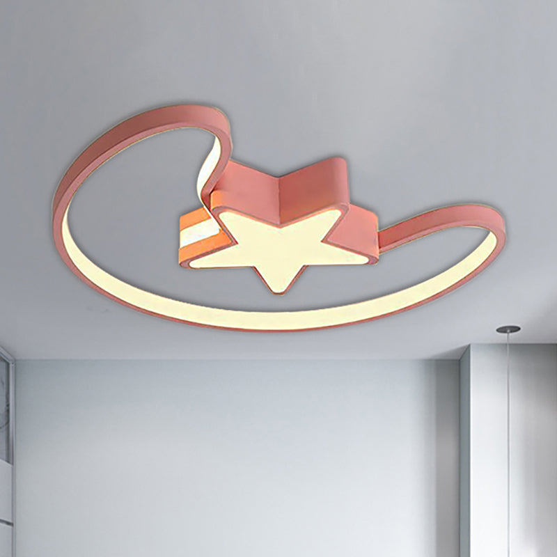 Modern Acrylic Moon and Star Ceiling Light - Stylish Living Room Flush Mount