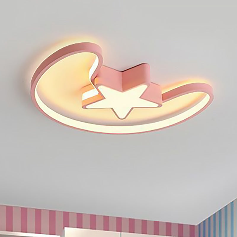 Modern Acrylic Moon and Star Ceiling Light - Stylish Living Room Flush Mount