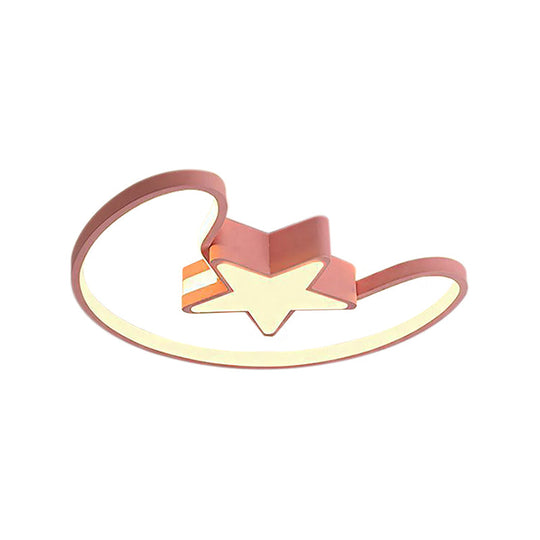 Modern Acrylic Moon and Star Ceiling Light - Stylish Living Room Flush Mount