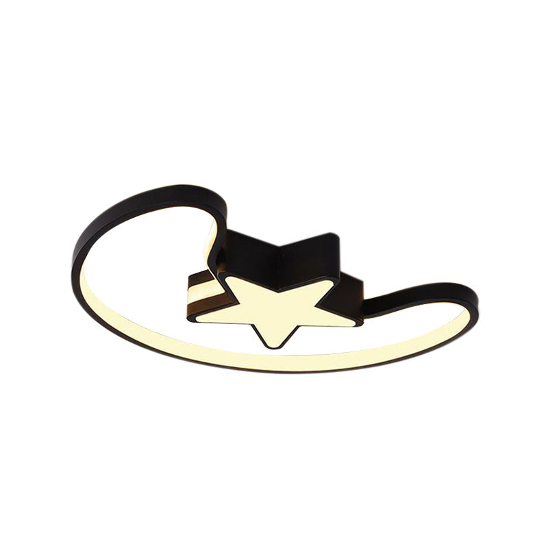 Modern Acrylic Moon and Star Ceiling Light - Stylish Living Room Flush Mount