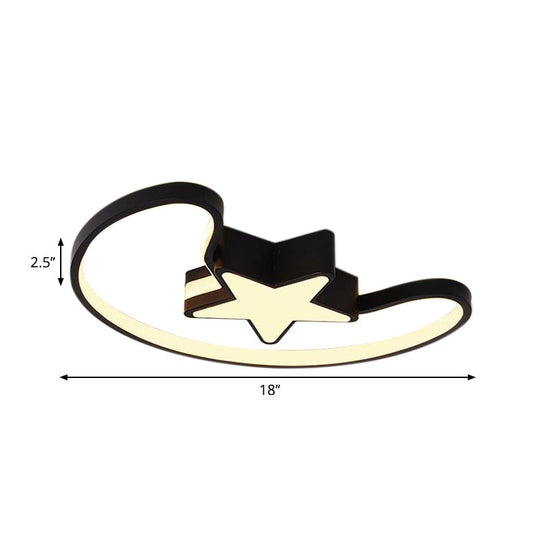 Modern Acrylic Moon and Star Ceiling Light - Stylish Living Room Flush Mount