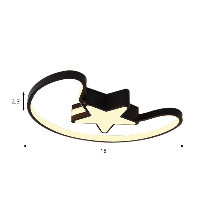 Modern Acrylic Moon And Star Ceiling Light - Stylish Living Room Flush Mount