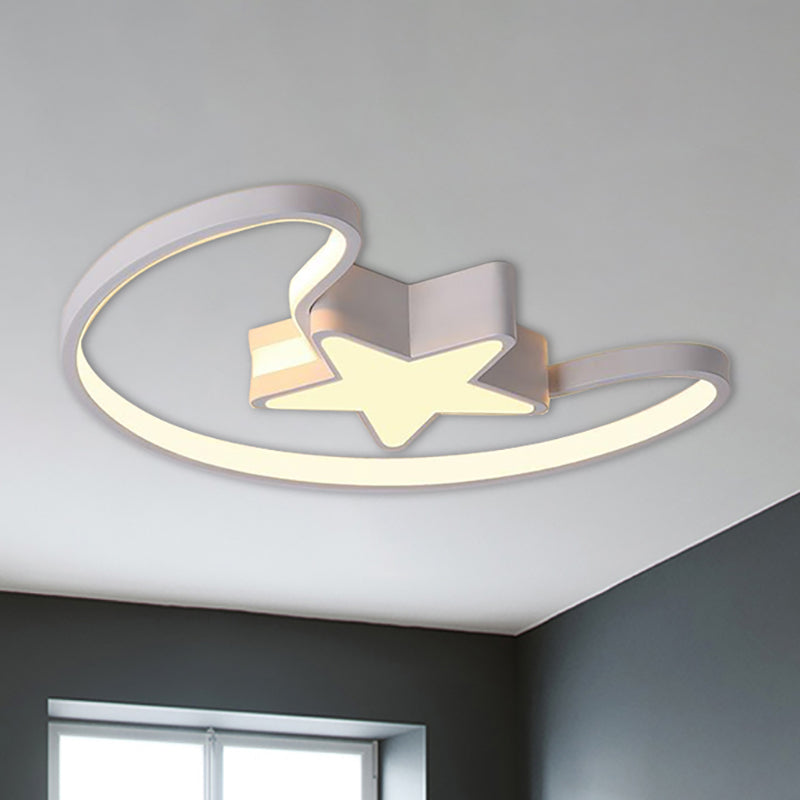 Modern Acrylic Moon and Star Ceiling Light - Stylish Living Room Flush Mount