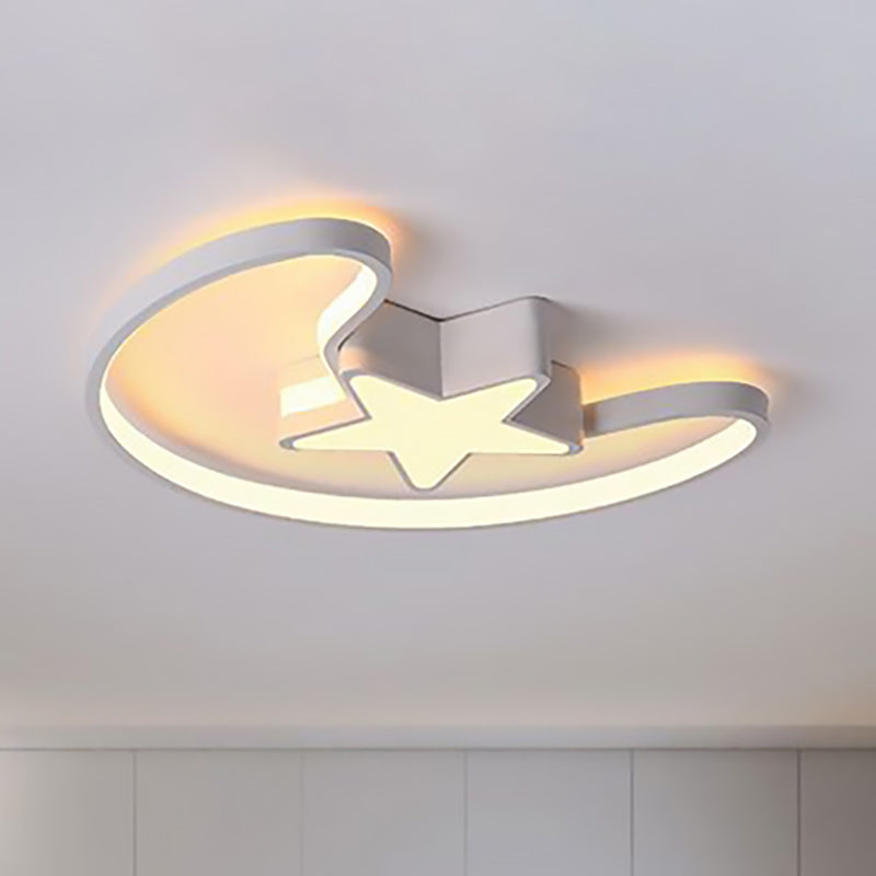 Modern Acrylic Moon and Star Ceiling Light - Stylish Living Room Flush Mount