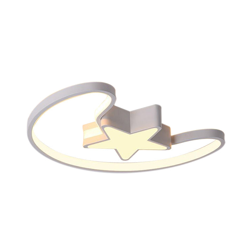 Modern Acrylic Moon and Star Ceiling Light - Stylish Living Room Flush Mount